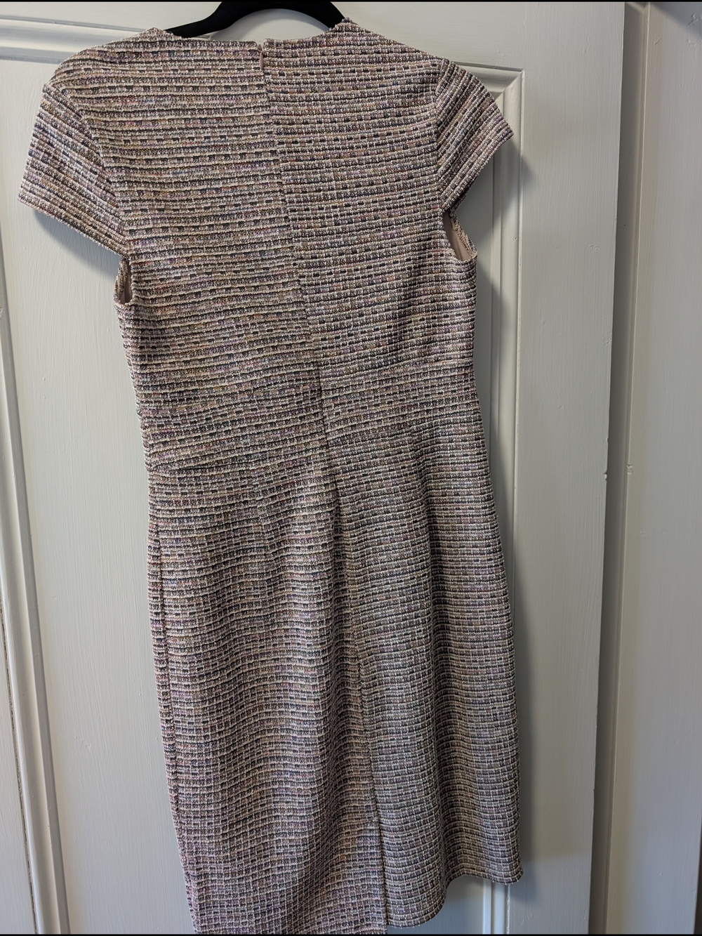 Grace Karin Blush Tweed Midi Sheath Dress - Picture 2 of 3